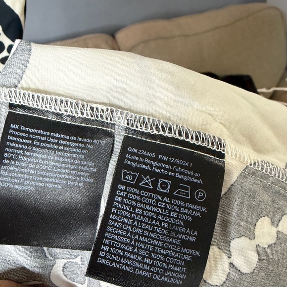 H&M Black White Floral Print Fit & Flare Midi Dress Size Medium 100% Cotton✨ - Picture 3 of 6